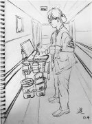 丈夫住院,她手绘医护工作场景表达感谢