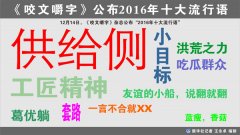 《咬文嚼字》公布2016年十大流行语